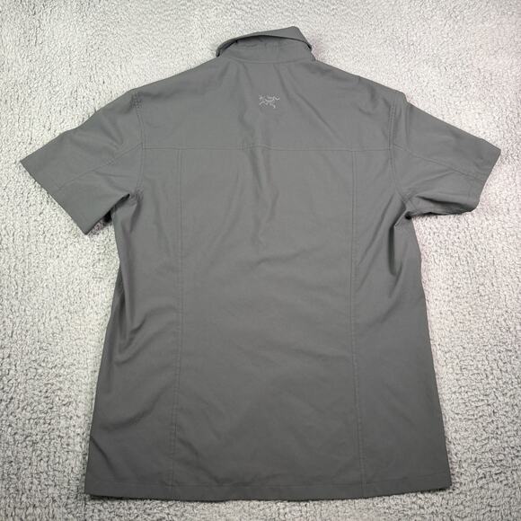 Arcteryx Skyline Shirt Mens Large Gray Trim Fit Short Sleeve Snap Performance - Picture 6 of 11